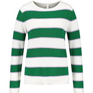 Gerry Weber 870504-44701 Damessweatshirt, groen/ecru/wit.