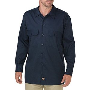 Dickies - Lange mouwen Flex Twill werkhemd voor heren, Donkere marine.