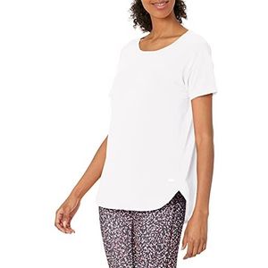 Amazon Essentials Studio dames casual pasvorm lichtgewicht T-shirt ronde hals (verkrijgbaar in grote maat), wit, small