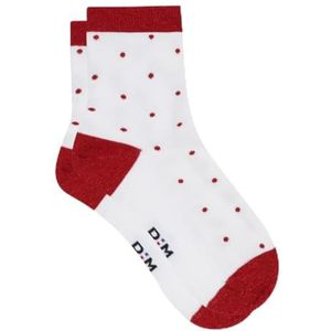 DIM Femme Socquettes Made In France Pois x1 Chaussettes, Lurex Blanc, 35-38