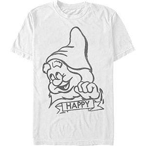 Disney Unisex Snow White-Happy Organic T-shirt met korte mouwen, wit, XL, Weiss