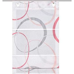 Home Fashion Rolgordijn met magnetische sluiting, motief horizontale strepen, 130 x 45 cm, rood