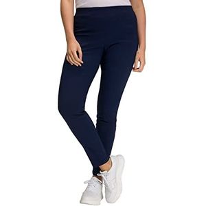 Ulla Popken Dames Bengalin Slim Broek Sienna, blauw (77)