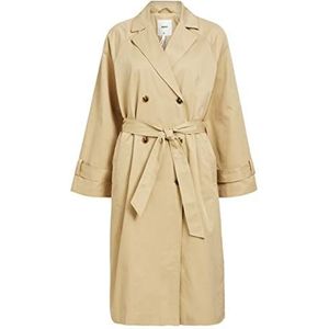 Object Trenchcoat voor dames, dubbele knopen, taupe, 38, Taupe