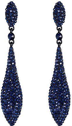 EVER FAITH Hangende oorbellen voor dames en meisjes, bruiloftsfeest, druppelvormige oorbellen met fonkelende strass-steentjes voor bruiden, Lak Kristal, Kristal