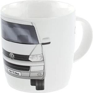 BRISA VW Collection Grote keramische mok voor koffie, thee en cappuccino met design T5 (voor/wit)