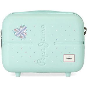 Pepe Jeans Nerea Toilettas met schouderriem, blauw, 29 x 21 x 15 cm, stijf ABS, 9,14 l, 2,52 kg, blauw, Neceser, aanpasbare tas met schouderriem, Blauw, Verstelbare tas met schouderriem