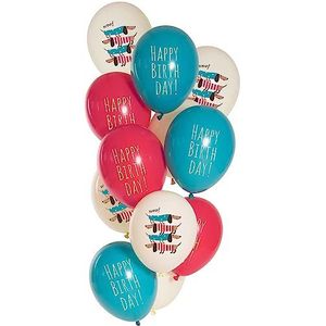 Folat 25136 Lot de 12 ballons en latex pour anniversaire d'enfant et décoration de fête Multicolore 33 cm