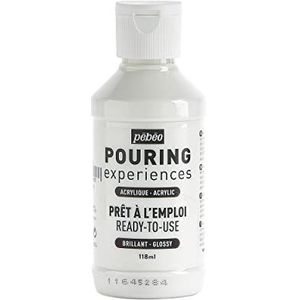 PEBEO Vering Experiences - Gebruiksklare voorgemengde acrylverf, ideaal voor vloeibare kunst, titaniumwit, 118 ml (1 stuk)