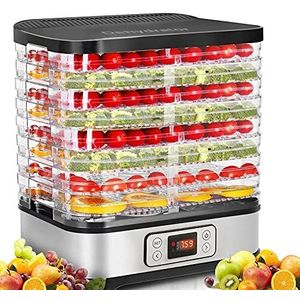 COOCHEER Voedseldrogers, instelbare temperatuur van 35 tot 70 °C, fruit- en groentedroger (400 W LCD)