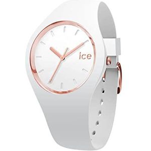 Ice-Watch - ICE Glam White Rose-Gold - Wit dameshorloge met siliconen band - 000977, Wit., Medium (40 mm)