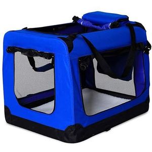 Transportbox voor honden, opvouwbaar, XXL, 90 x 61 x 65 cm, blauw