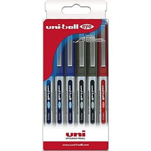 Uni-ball Pennenetui, 6 rollers, vloeibare inkt, UB-150 verschillende kleuren