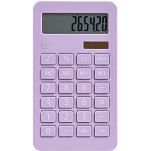 Miquelrius - Zonne-rekenmachine, 10 cijfers, grote toetsen, LCD-display, paarse kleur