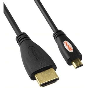 mumbi Micro HDMI-kabel 1080p vergulde stekker - Micro HDMI-kabel type D High Speed 1.4 Full HD / 3 meter aansluitkabel