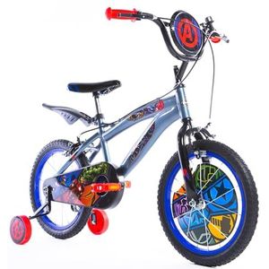 Huffy 16 inch Kids Bike Avengers kinderfiets 16 inch jongens, grijs, 4-6 jaar