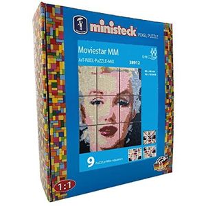 Ministeck 38912 Moviestar MM mozaïekbord ca. 40 x 40 cm met ca. 3.700 kleurrijke stenen - steekplaten voor kinderen vanaf 12 jaar