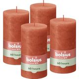 Bolsius - Rustieke Kaars - 4 Stuks - Oranje - 13cm
