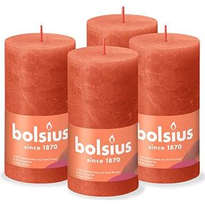 Bolsius - Rustieke kaars - oranje - 13 cm - 4 stuks - Pasen