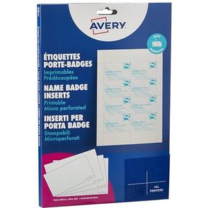 AVERY - Zak met 160 bedrukbare naamplaatjes, in wit karton 190 g/m², formaat 90 x 60 mm, laser/inkjetdruk, (L4728-20)