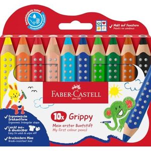 FABER-CASTELL Grippy 110624 kleurpotloden voor kinderen vanaf 2 jaar, 10 stuks