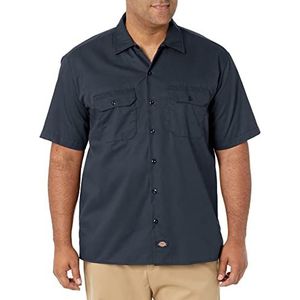dickies Shrt/S Work Shirt Heren Werkkleding Shirt, Blauw (Donker marine), XL