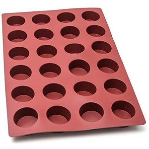 Maé Innovation siliconen vorm 40 x 60 cm – 24 cilinders (Ø 7 x 4 cm per holte) – anti-aanbaklaag – 100% premium – gemaakt in Frankrijk – ideaal voor muffins, cupcakes, cheesecakes, zeep