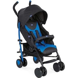 Chicco - Buggy Echo - Verstelbaar en Opvouwbaar - Lichtgewicht Kinderwagen - Modern Ontwerp - Vanaf Geboorte tot 22 kg - Blauw