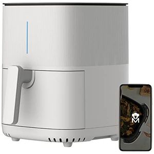 MasterPro I-Rocket 500, olievrije friteuse, wit, inhoud van 5 l en 1500 watt vermogen, led-touchscreen en anti-aanbaklaag, heteluchtfriteuse, instelbare temperatuur 80-200 °C