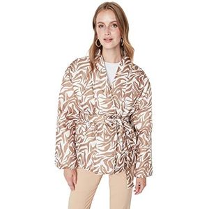 Trendyol Trendyol Oversized winterjas met dierenprint voor dames, damesjas (1 stuk), Kameel.