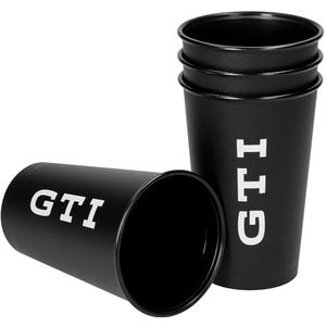 Volkswagen 3A4069604 GTI designbeker, 300 ml, zwart, 4 stuks