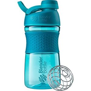 BlenderBottle Sportmixer Twist, Botella mezcladora de Proteínas, uniseks, con batidor blenderball, 590 ml - groenblauw