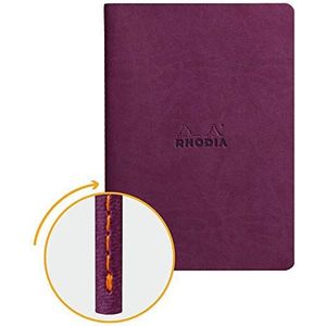 RHODIA 116460C Notitieboek van zachte stof, violet – A5 – gestippeld – 64 pagina's – lichtbruin papier, 90 g/m² – envelop van kunstleer – collectie Rhodiarama