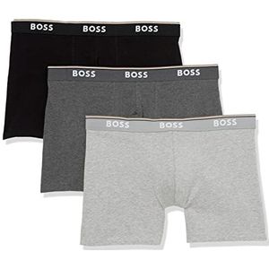 Hugo BOSS Set van 3 boxershorts voor heren, katoen, grijs/antraciet/zwart, L, grijs/antraciet/zwart.