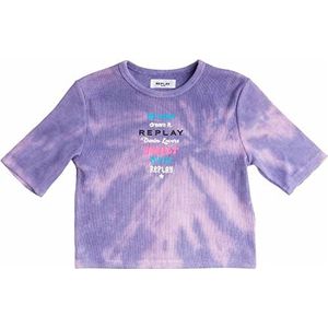 Replay T-shirt voor meisjes, 010 Tie & Dye Pink - Paars