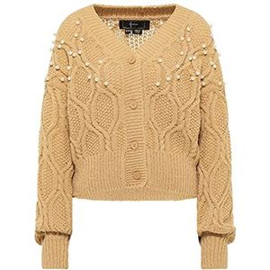 Naemi Cardigan en tricot pour femme, camel, M-L