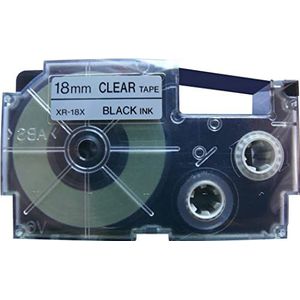 Casio XR-18X1 Labelmachine, zwart op transparant