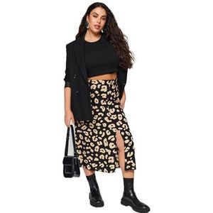 Trendyol Dames midirok in oversized geweven zwart 74 oversized, zwart.