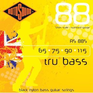 Rotosound Tru Bass snaren voor bas, nylon, zwart, plat, kort, standaard (65 75 90 115)