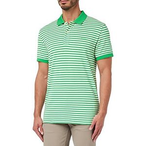 GANT SS Pique Striped Poloshirt voor heren, Mid Green Standard, middengroen, Medium Groen