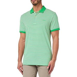 GANT SS Pique Striped poloshirt voor heren, groen, MID Standard, medium groen, Medium Groen