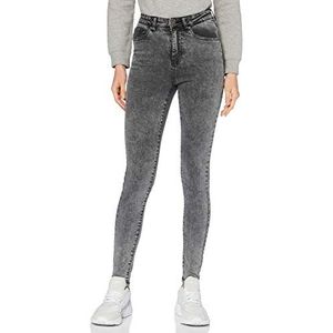 Urban Classics Dames Jeans Hoge Taille Skinny, Zwart Zwaar Zuur gewassen