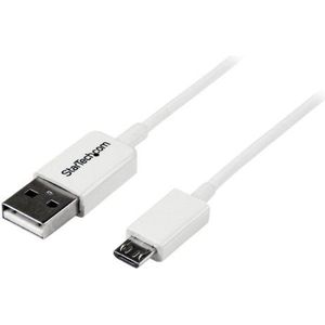 StarTech.com Micro-USB-kabel, 2 m, A naar Micro B – micro-USB 2.0-1 x USB A (M), 1 x USB Micro B (M), wit, 2 m (USBPAUB2MW)