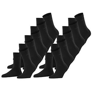 ESPRIT Set van 10 effen sokken van biologisch katoen, zwart.