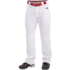 Rawlings Launch Series Baseballbroek voor volwassenen, effen, lange mouwen, Wit.