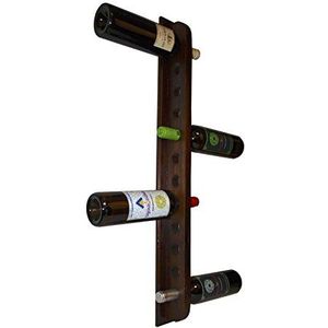 Expovinalia 250530 flessenhouder om op te hangen aan de muur, hout, bruin, 8 x 8 x 85 cm, metaal