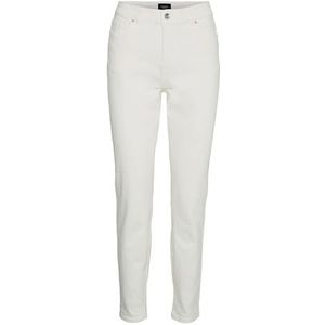 Vero Moda Vmbrenda Hr Straight jeansbroek voor dames, enkel wit, helder wit, detail: normale zoom, 34W / 32L, Helder wit / detail: normale zoom