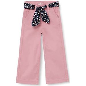 s.Oliver Junior Hose mit Gürtel Pantalon ceinturé, jambe large, rose, taille 98, rose, 98