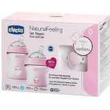 Chicco NaturalFeeling Anticholfles en zuiger, 0 maanden, 150 ml, zachte siliconen en dubbel anti-koliekventiel, natuurlijke voeding en borstvoeding, gemengd, roze