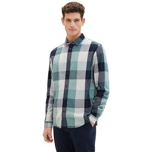 TOM TAILOR Chemise pour homme, 30168 - Salvia Green Navy Big Check, XXL
